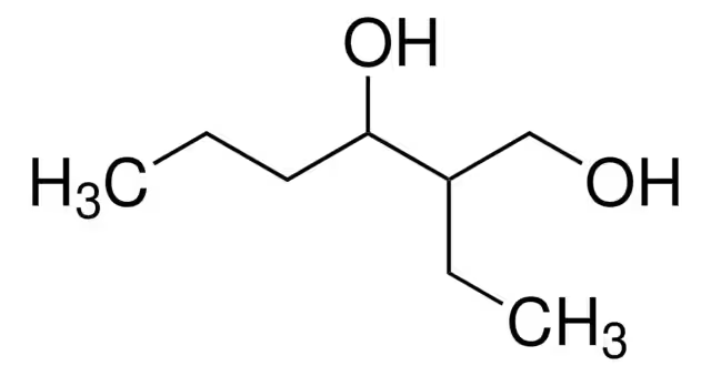 2-Ethyl-1,3-hexanediol structure, CAS 94-96-2
