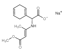 (R)-(+)-alpha-[(3-Methoxy-1-methyl-3-oxo-1-propenyl)amino]-1,4-cyclohexadiene-1-acetic acid sodium salt structure, CAS 26774-89-0