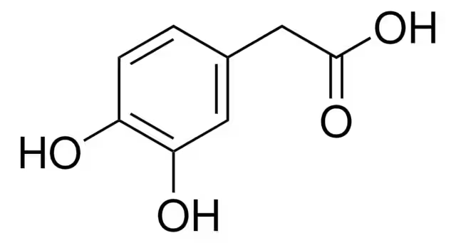 3,4-Dihydroxyphenylacetic acid structure, CAS 102-32-9