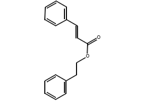 Phenethyl cinnamate structure, CAS 103-53-7