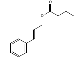 Cinnamyl butyrate structure, CAS 103-61-7