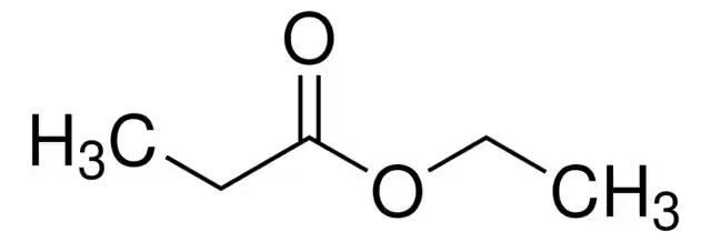 Ethyl propionate structure, CAS 105-37-3