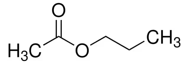 Propyl acetate structure, CAS 109-60-4