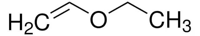 Ethyl vinyl ether structure, CAS 109-92-2