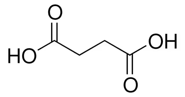 Succinic acid structure, CAS 110-15-6