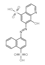 8-Hydroxy-7-((4-sulfo-1-naphthyl)azo)quinoline-5-sulfonic acid structure, CAS 117-87-3
