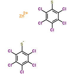 Zinc bis(pentachlorothiophenolate) structure, CAS 117-97-5