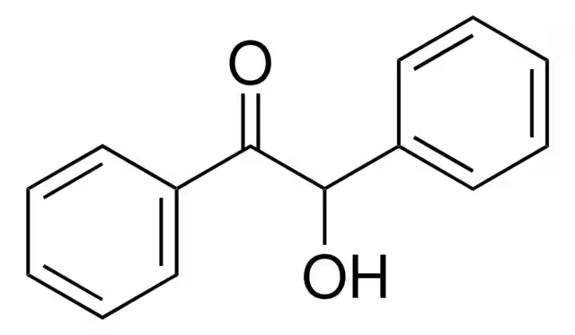 Benzoin structure, CAS 119-53-9