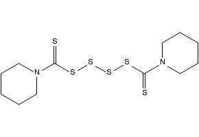Bis(pentamethylene)thiuram tetrasulfide structure, CAS 120-54-7