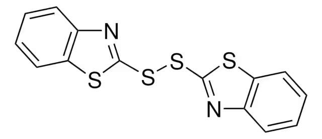 2,2'-Dithiobis(benzothiazole) structure, CAS 120-78-5