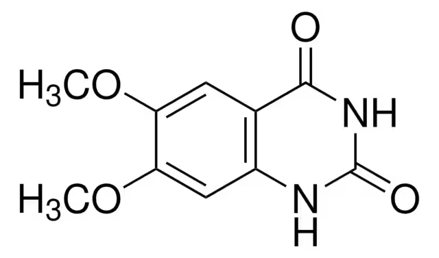 2,4-Dihydroxy-6,7-dimethoxyquinazoline structure, CAS 28888-44-0