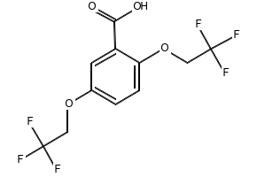 2,5-Bis(2,2,2-trifluoroethoxy)benzoic acid structure, CAS 35480-52-5