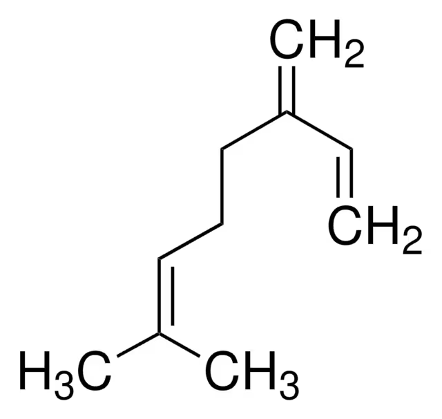 Myrcene structure, CAS 123-35-3