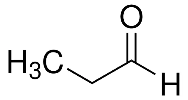 Propionaldehyde structure, CAS 123-38-6