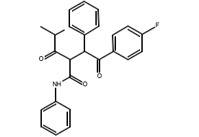 2[2-(4-Fluorophenyl)-2-oxo-1-phenylethyl]-4-methyl-3-oxo-pentanoic acid phenylamide structure, CAS 125971-96-2