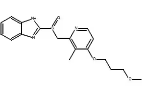 2-{[(3-Methyl-4-(3-methoxypropoxy)-2-pyridinyl)methyl]sulphinyl}-1H-benzimidazole structure, CAS 117976-89-3