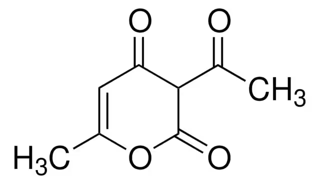 2-Acetyl-5-hydroxy-3-oxo-4-hexenoic acid delta-lactone structure, CAS 520-45-6
