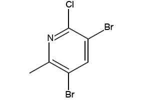 2-Amino-3,5-dibromo-6-methylpyridine structure, CAS 91872-10-5