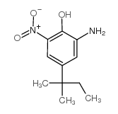 2-Amino-4-(1,1-dimethylbutyl)-6-nitrophenol(4-tert-Amyl-2-amino-6-nitrophenol) structure, CAS 83488-02-2