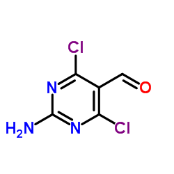 2-Amino-4.6-dichloropyrimidine-5-carbaldehyde structure, CAS 5604-46-6