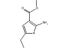 2-Amino-5-ethylthiophene-3-carboxylic acid methyl ester structure, CAS 19156-63-9
