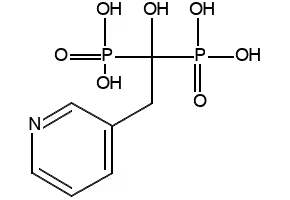 (1-Hydroxy-1-phosphono-2-pyridin-3-yl-ethyl)phosphonic acid structure, CAS 105462-24-6
