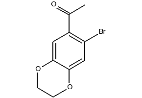 2-Bromo-4,5-ethylenedioxyacetophenone ( 1-(7-Bromo-2,3-dihydro-1,4-benzodioxin-6-yl)ethanone ) structure, CAS 59820-90-5
