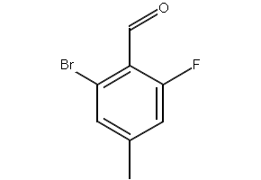 2-Bromo-4-fluoro-6-methylbenzaldehyde structure, CAS 916792-19-3