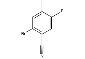 2-Bromo-5-fluoro-4-methylbenzonitrile structure, CAS 916792-11-5