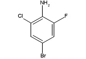 2-Bromo-6-chloro-4-fluoroaniline structure, CAS 201849-14-1