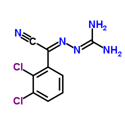 2-Cyano[(2,3-dichlorophenyl)methylene]hydrazine carboximidamide structure, CAS 84689-20-3