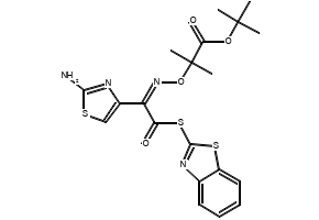 2-Mercaptobenzolyl-alpha-(2-aminothiazol-4-yl)-alpha-[(tert-butoxycarbonyl)isopropoxyimino]acetate structure, CAS 89604-92-2