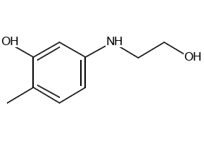 2-Methyl-5-hydroxyethylaminophenol structure, CAS 55302-96-0