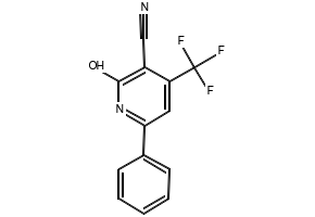 2-Oxo-6-phenyl-4-(trifluoromethyl)-1,2-dihydro-3-pyridinecarbonitrile structure, CAS 3335-44-2
