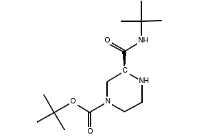 (S)-4-Boc-piperazine-2-carboxyl-tert-butylamide structure, CAS 150323-35-6