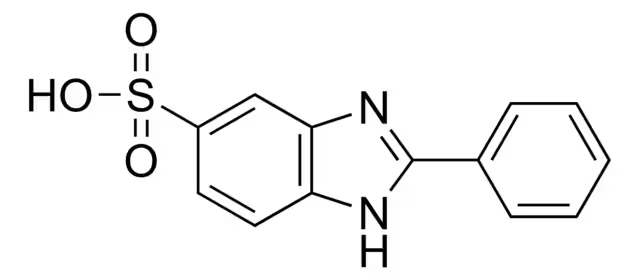 2-Phenylbenzimidazole-5-sulfonic acid structure, CAS 27503-81-7