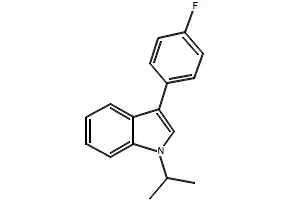 3-(4-Fluorophenyl)-1-isopropyl-1H-indole-2-carbaldehyde structure, CAS 101125-34-2