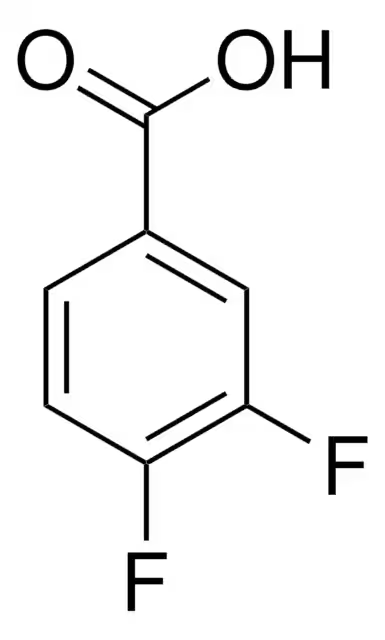 3,4-Difluorobenzoic acid structure, CAS 455-86-7