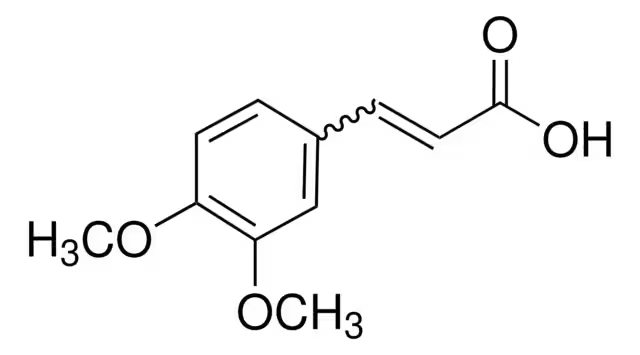 3,4-Dimethoxycinnamic acid structure, CAS 2316-26-9