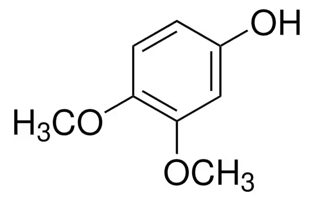3,4-Dimethoxyphenol structure, CAS 2033-89-8