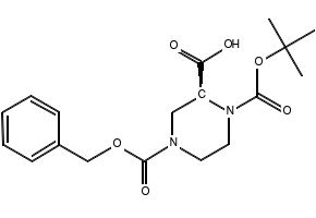 (S)-N-1-Boc-N-4-Cbz-2-piperazine carboxylic acid structure, CAS 138775-03-8