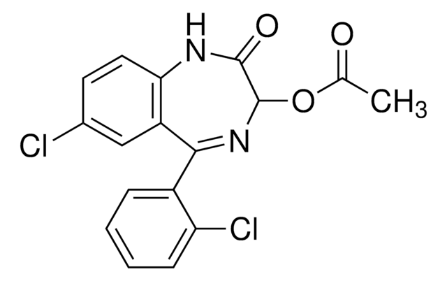 3-Acetyloxy-7-chloro-5-(2-chlorophenyl)-1,3-dihydro-2H-1,4-benzodiazepin-2-one structure, CAS 2848-96-6