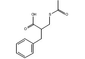 3-Acetylthio-2-benzylpropanic acid structure, CAS 80969-99-9