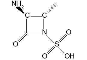3-Amino-2-methyl-4-oxo-azetidine-1-sulfonic acid structure, CAS 80080-65-1