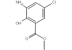 3-Amino-5-chloro-2-hydroxybenzoic acid methyl ester structure, CAS 5043-81-2