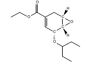 (1S,5R,6S)-Ethyl 5-(pentan-3-yl-oxy)-7-oxa-bicyclo[4.1.0]hept-3-ene-3-carboxylate structure, CAS 204254-96-6