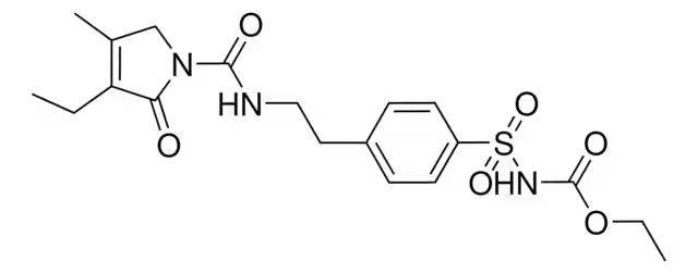 [[4-[2-[[(3-Ethyl-2,5-dihydro-4-methyl-2-oxo-1H-pyrrol-1-yl)carbonyl]amino]ethyl]phenyl]sulfonyl]-carbamic acid ethyl ester structure, CAS 318515-70-7