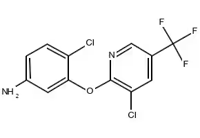 3-Chloro-4-{[3-chloro-5-(trifluoromethyl)-2-pyridinyl]oxy}aniline structure, CAS 76471-06-2