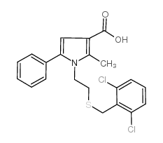 1-(2,6-Dichlorobenzyl)thioethyl-2-methyl 5-phenylpyrrole-3-carboxylic acid structure, CAS 306936-26-5
