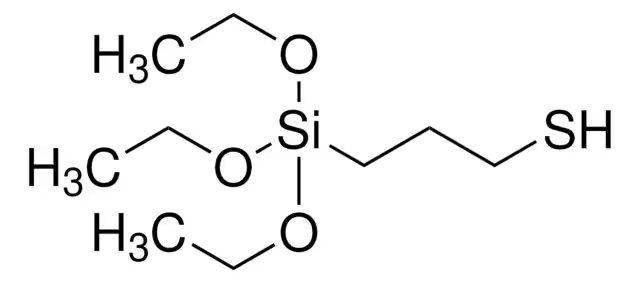 3-Mercaptopropyltriethoxysilane structure, CAS 14814-09-6